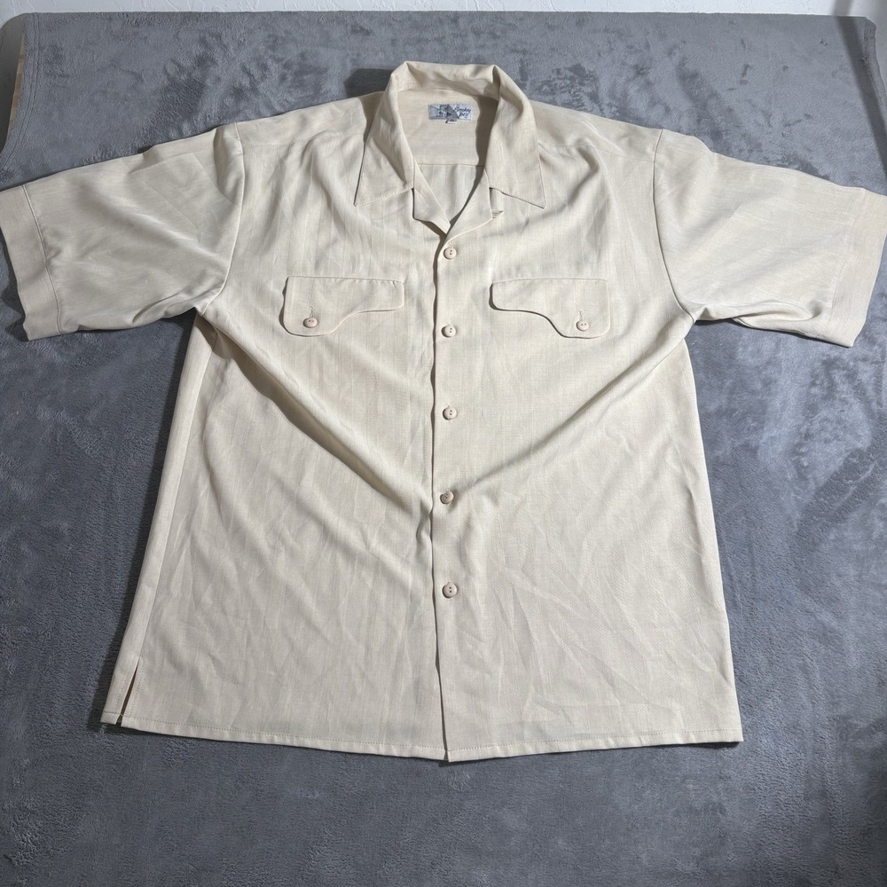 Smokey Joe's Shirt Mens XL Yellow Plaid Short Sleeve Collar Button Up